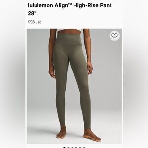 Lululemon leggings, size 6